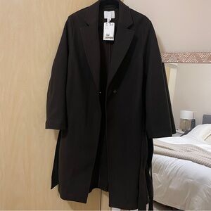 H&M Chocolate Brown belted coat